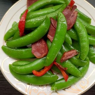 腊猪舌炒甜豆步骤20