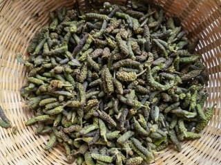 小米椒蒜苔蒸炒楮桃穗步骤2