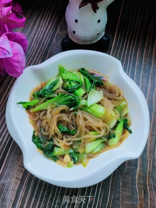 油菜炒粉条步骤16