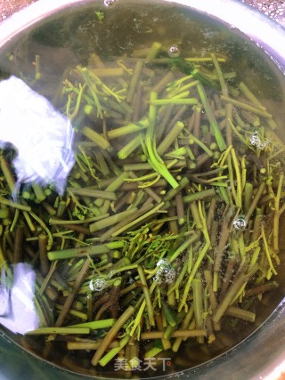 野葱炒蕨菜步骤1
