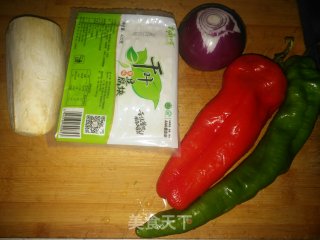 杏鲍菇炒千叶豆腐步骤1
