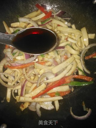 杏鲍菇炒千叶豆腐步骤8