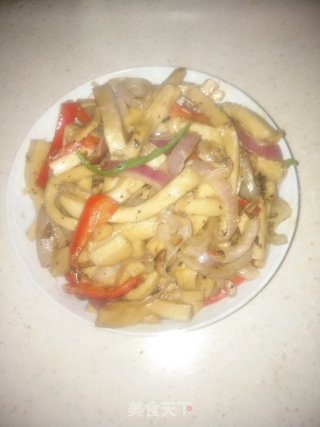杏鲍菇炒千叶豆腐步骤11