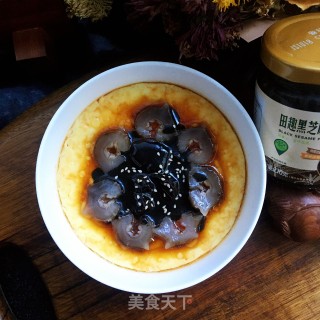 黑芝麻海参蒸蛋步骤9