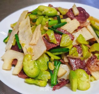 蚕豆春笋炒咸肉步骤16