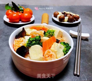 西兰花虾仁木耳炖豆腐步骤12