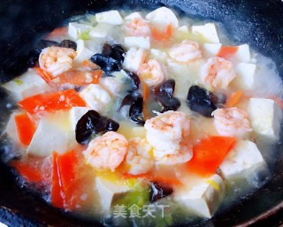 西兰花虾仁木耳炖豆腐步骤8
