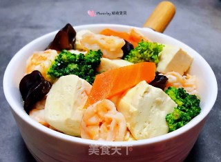 西兰花虾仁木耳炖豆腐步骤11