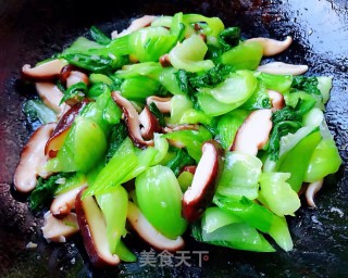 素炒香菇油菜步骤10