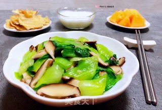 素炒香菇油菜步骤12