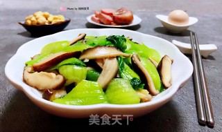 素炒香菇油菜步骤14