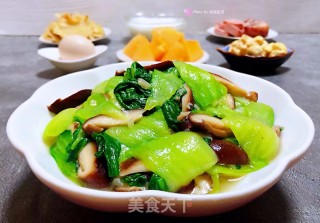 素炒香菇油菜步骤15