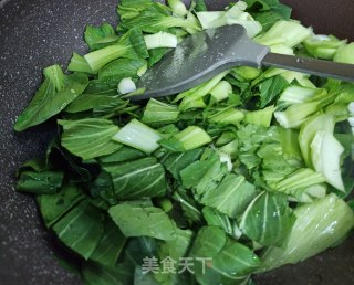 青菜烩荷包蛋步骤4