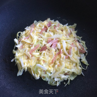 培根包菜鸡蛋饼步骤6