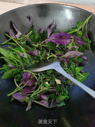 蒜炒紫背菜步骤5
