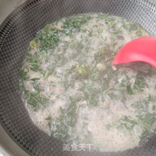 肉末花生碎熬蒲公英步骤15