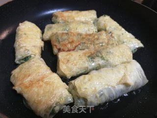 纯素美食～荠菜春笋豆皮卷步骤5