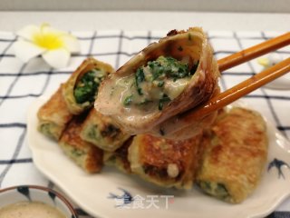 纯素美食～荠菜春笋豆皮卷步骤7