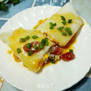 腊肠肠粉步骤8