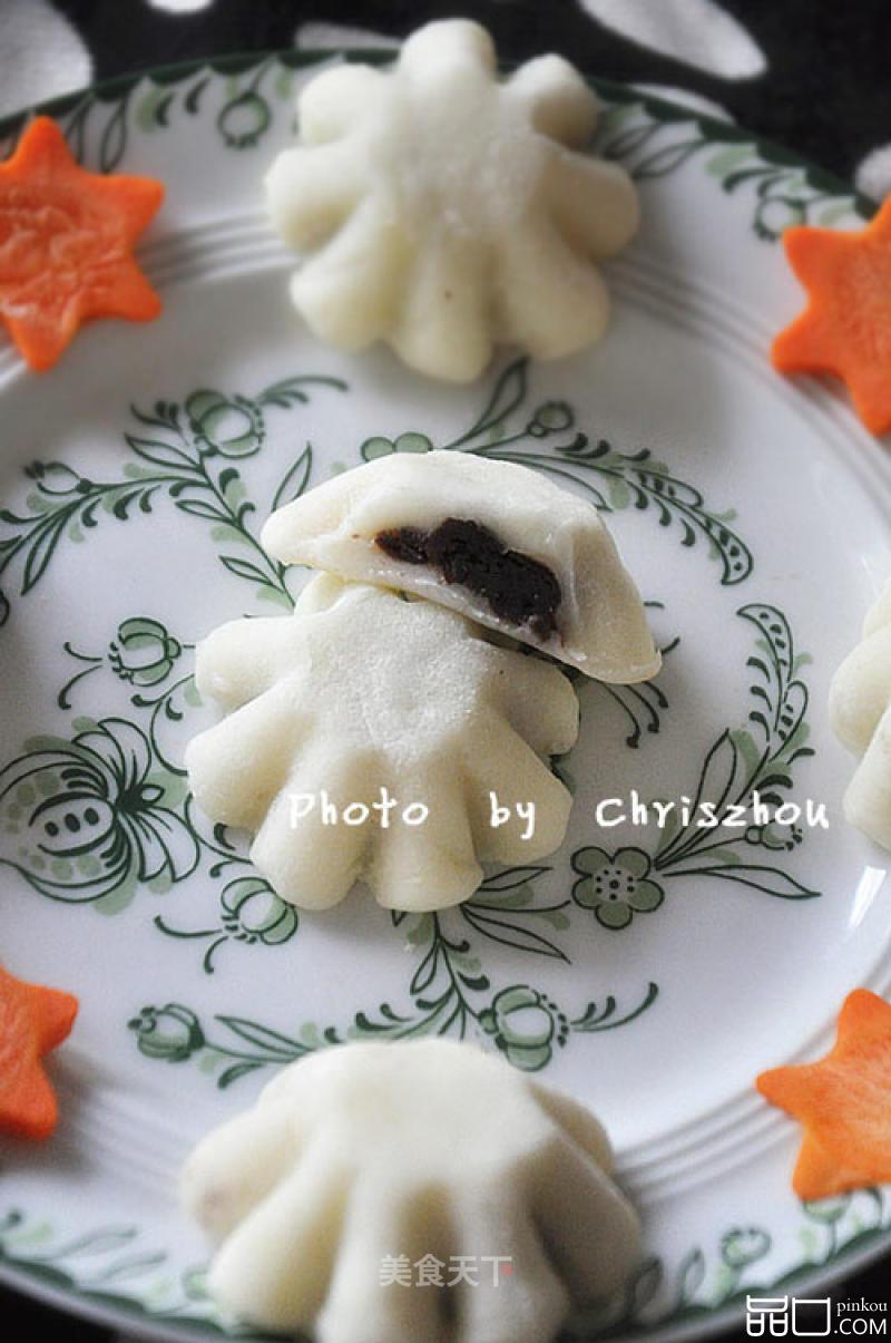 冰皮豆沙梅花糕