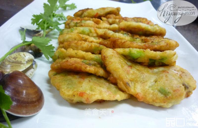 丝瓜文蛤饼
