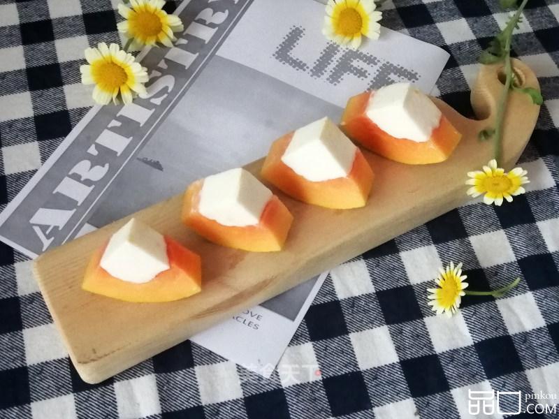 白凉粉版木瓜奶冻