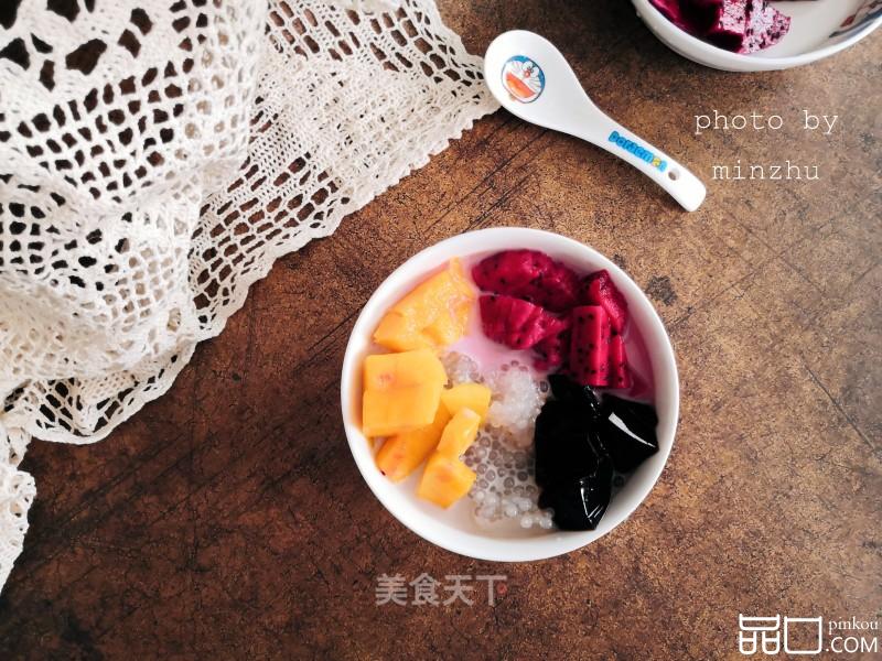 西米水果仙草冻