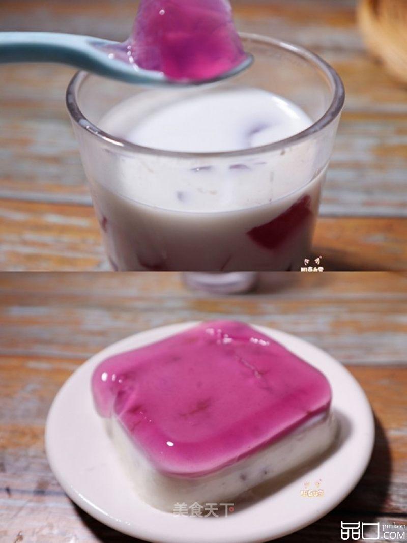 网红葡萄撞奶❗️（两种做法）葡萄椰奶冻  ❗️（超简单白凉粉版）