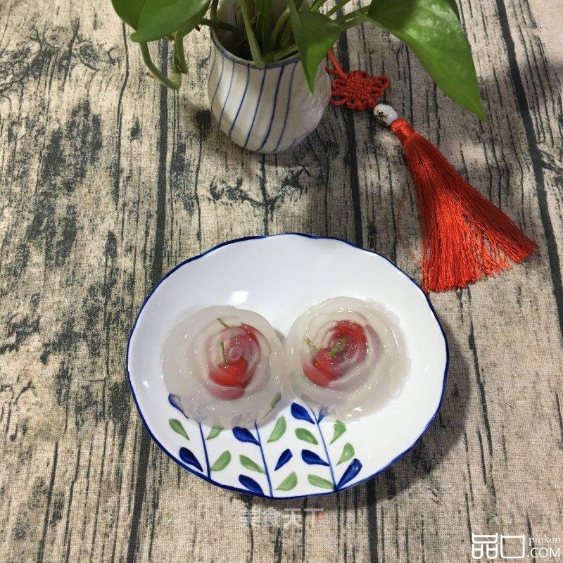 玫瑰花樱桃果冻