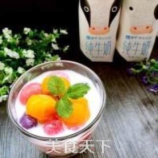 芋圆牛奶水果冰步骤12
