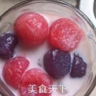 芋圆牛奶水果冰步骤10