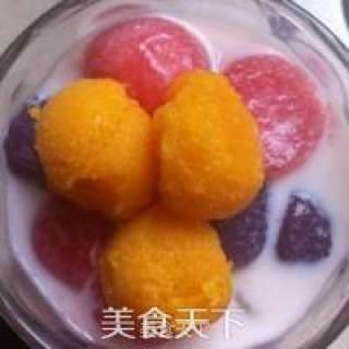 芋圆牛奶水果冰步骤11