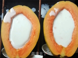 白凉粉版木瓜奶冻步骤5