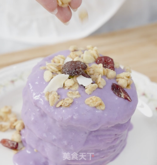 爸爸糖吐司的创意吃法|低脂紫薯芋泥爆浆蛋糕步骤10