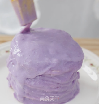 爸爸糖吐司的创意吃法|低脂紫薯芋泥爆浆蛋糕步骤9