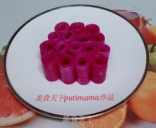 红火龙果玫瑰卷步骤11