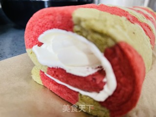 高颜值圣诞双色蛋糕卷步骤19