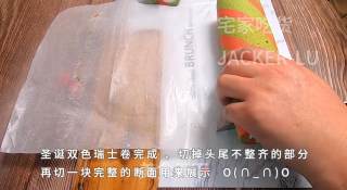 圣诞双色瑞士卷蛋糕，高颜值甜品、充满浓浓圣诞气息的美味。步骤29