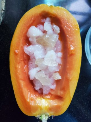 雪蛤炖木瓜步骤3