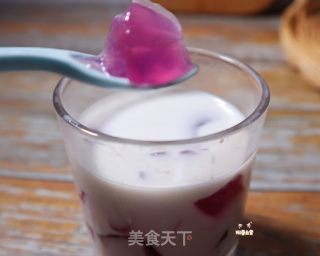 网红葡萄撞奶❗️（两种做法）葡萄椰奶冻  ❗️（超简单白凉粉版）步骤7