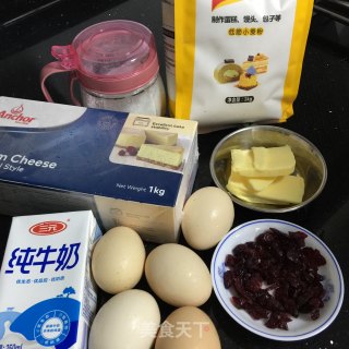 蔓越莓轻芝士蛋糕步骤1 蔓越莓轻芝士蛋糕步骤1