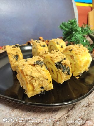 肉松海苔蛋糕卷步骤13